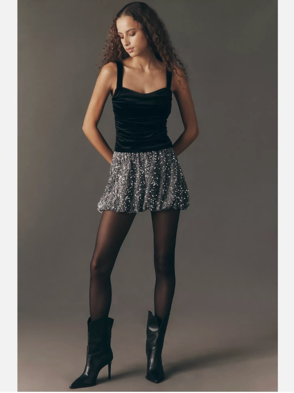 NWT ANTHROPOLOGIE AVEC LES FILLES SEQUIN BUBBLE-HEM MINI SKIRT